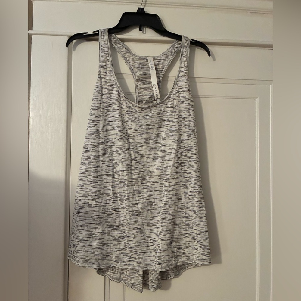 Lululemon Athletica Gray and White Tank Top